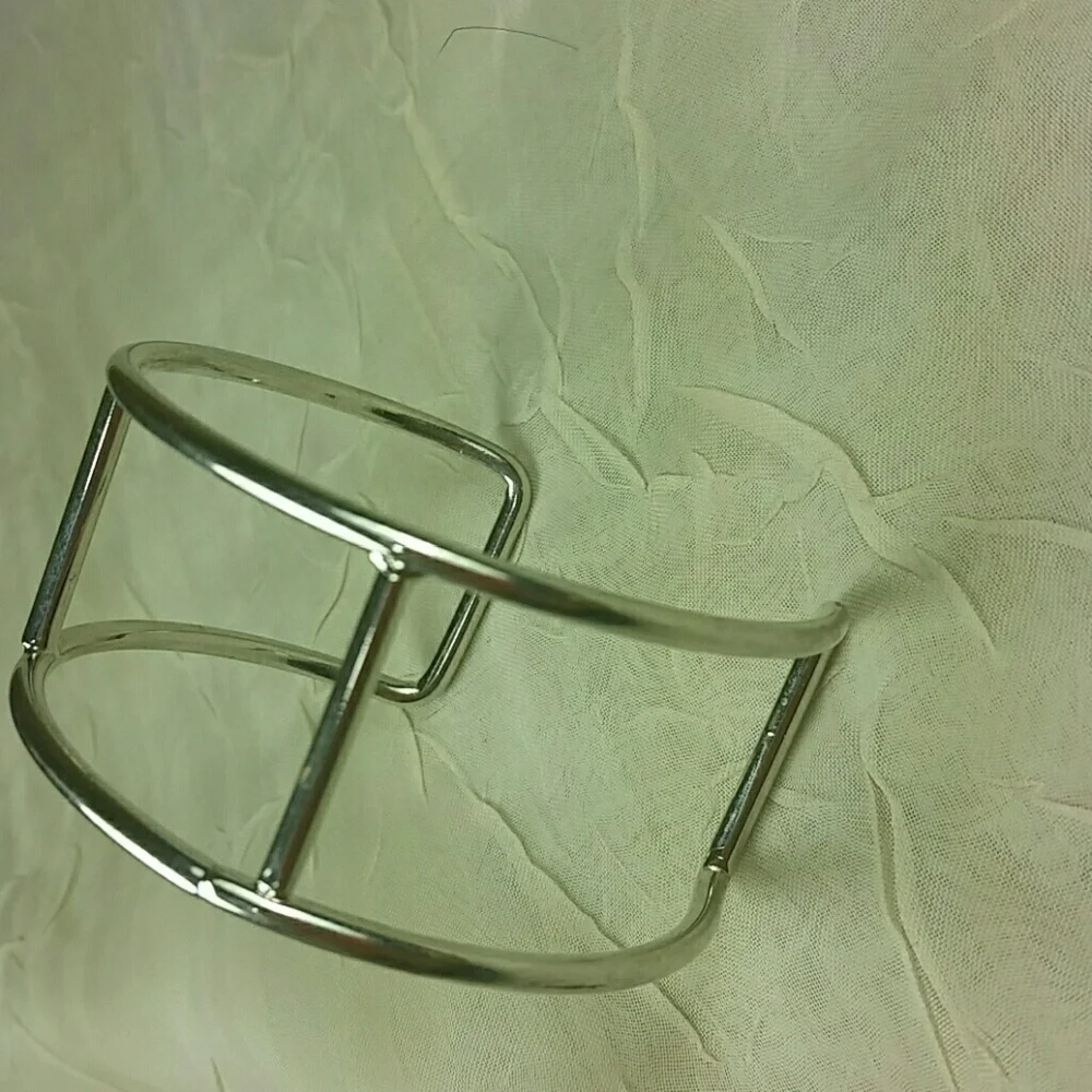 Silvertone open bracelet bangle